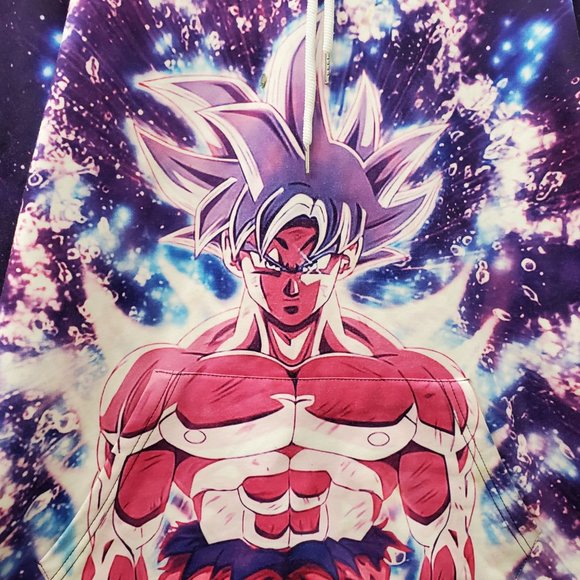 Dragon‎ Ball Super Men Sweatshirt Medium Purple Hoodie Ultra Instinct Goku READ - Picture 3 of 9